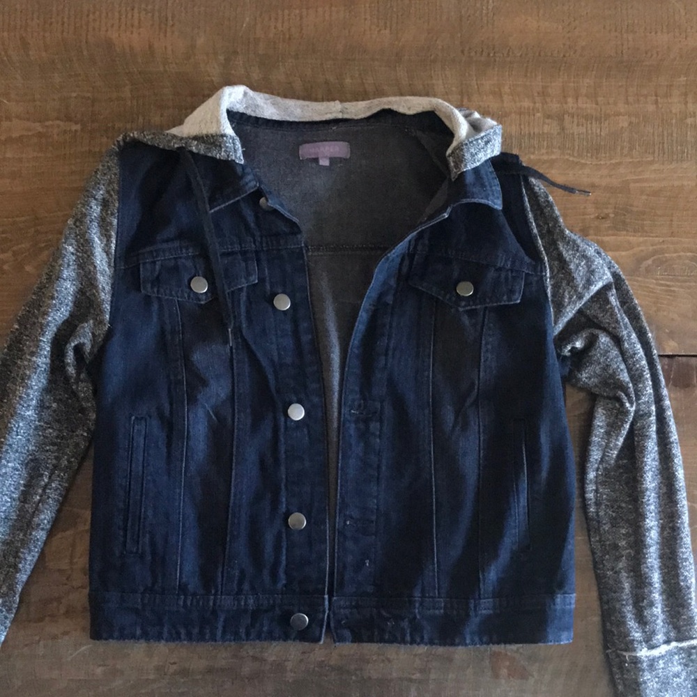 Francesca’s hooded jean/sweatshirt Jacket